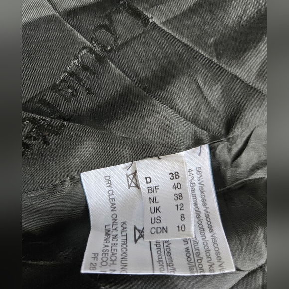 LOUIS FERAUD Paris Designer Black Faux/ Crushed Velvet Fur Jacket. Size 8 - Picture 12 of 16